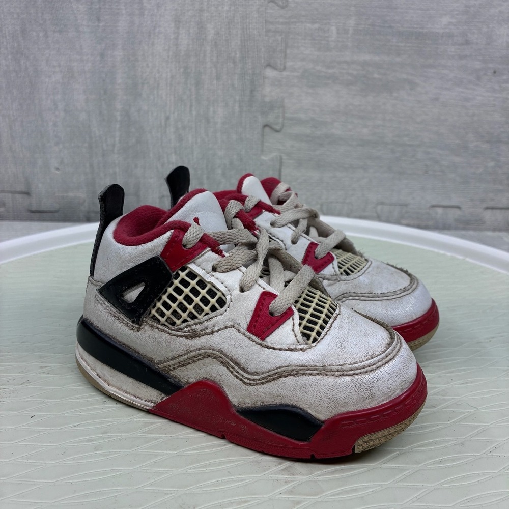Nike Air Jordan 4 Retro OG TD 7C 'Fire Red' 2020 Sneakers White Red BQ7670-160
